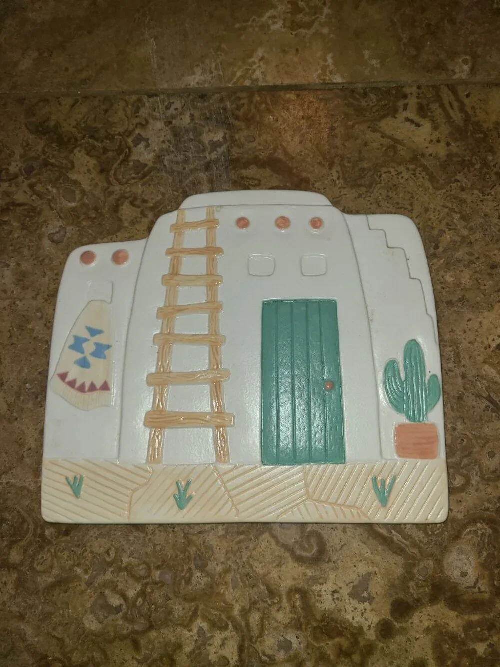 Vtg Treasure Craft TAOS Southwest Pueblo Adobe House Trivet Wall Hanging Pottery